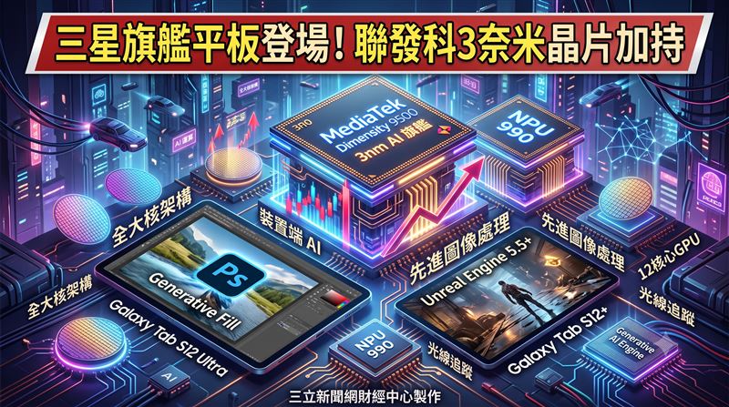 三星旗艦平板登場！聯發科3奈米晶片加持