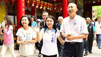 雲林女婿！韓國瑜陪張嘉郡、黃尤美參香
