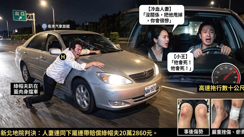 抓姦趴引擎蓋遭拖行！狠妻下場曝光