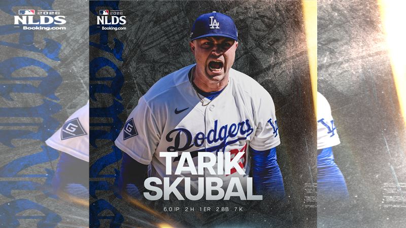 史庫柏(Tarik Skubal)道奇生涯首場季後賽,先發6局僅失1分。(圖/翻攝自道奇推特)