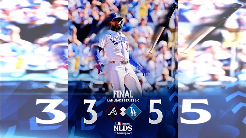 分區系列賽G1道奇以5：3擊敗勇士。（圖／翻攝自X平台 @MLB）