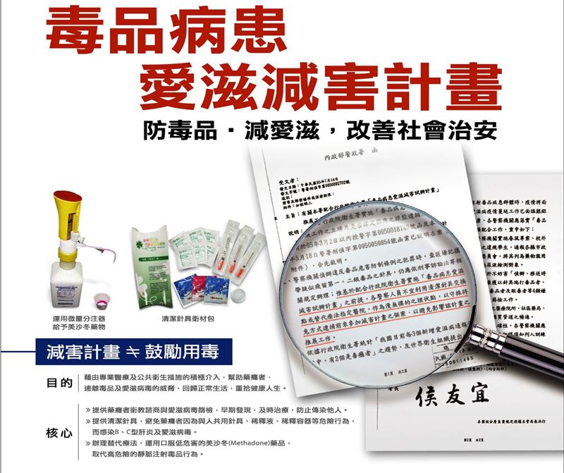 學者表示,過去為了讓藥癮者敢走進美沙冬門診,衛政、警政花費大量時間協調,時任警政署長侯友宜還曾發出公文,處理警方在門診外蹲點查緝問題。(圖/柯乃熒提供)