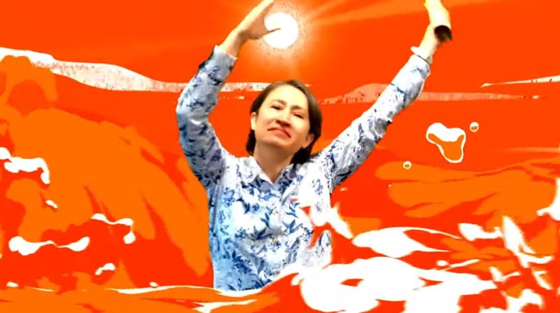 有網友看到蕭美琴影片說,笑瘋可愛死。(圖/翻攝沈伯洋YT)