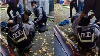 員警壓制醉漢突發意外！假髮噴飛網笑翻