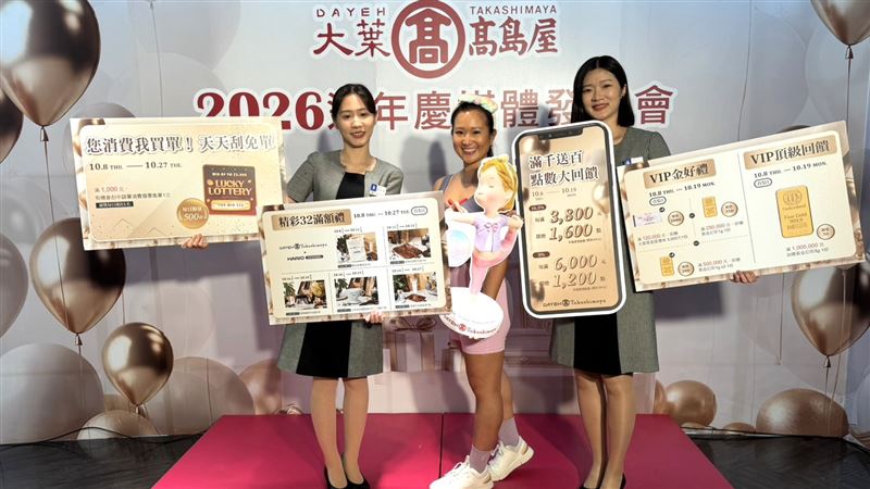 大葉高島屋，今年「滿千送百」活動再加碼，全館消費每滿3,800元，即可獲贈價值400元點數（1,600點）；家電區消費每滿6,000元即可獲得價值300元點數（1,200點）。此外，還有「您消費我買單」活動，天天都有機會透過APP線上刮刮卡抽消費免單