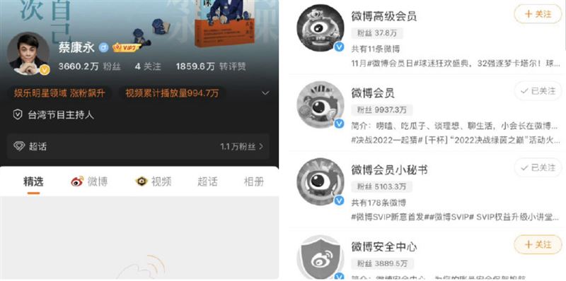 蔡康永清空所有微博。(圖/翻攝自微博)