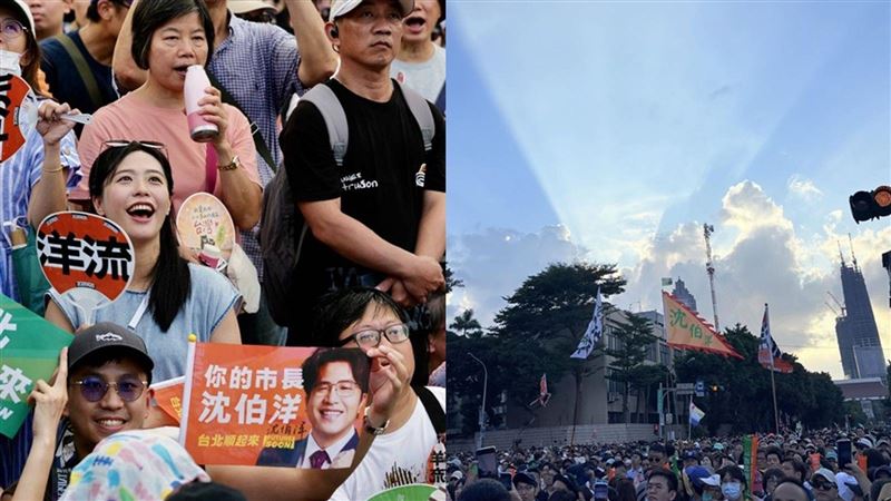 沈伯洋致詞「天空突冒光」！支持者全驚呼