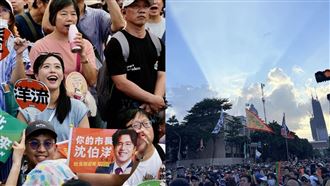 沈伯洋致詞「天空突冒光」！支持者全驚呼