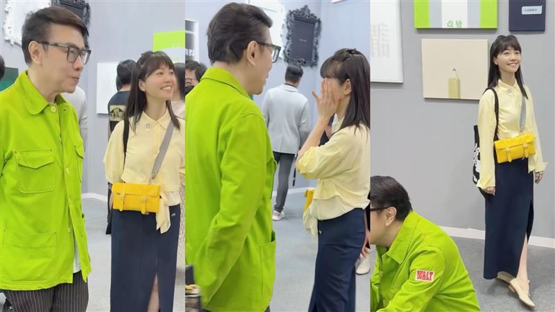 高嘉瑜分享自己去年10月,赴台北藝博會參觀蔡康永展覽,蔡康永親自在現場導覽的片段。(圖/翻攝自高嘉瑜Threads)