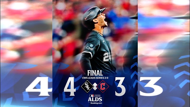 分區系列賽G1白襪以4:3險勝守護者。(圖/翻攝自X平台 @MLB)(圖/翻攝自X平台 @MLB)