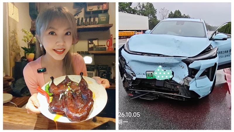 劉樂妍中國遇上車劫。（圖／翻攝自劉樂妍微博）