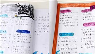 課本泡爛不敢說！男童直接「重畫一本」