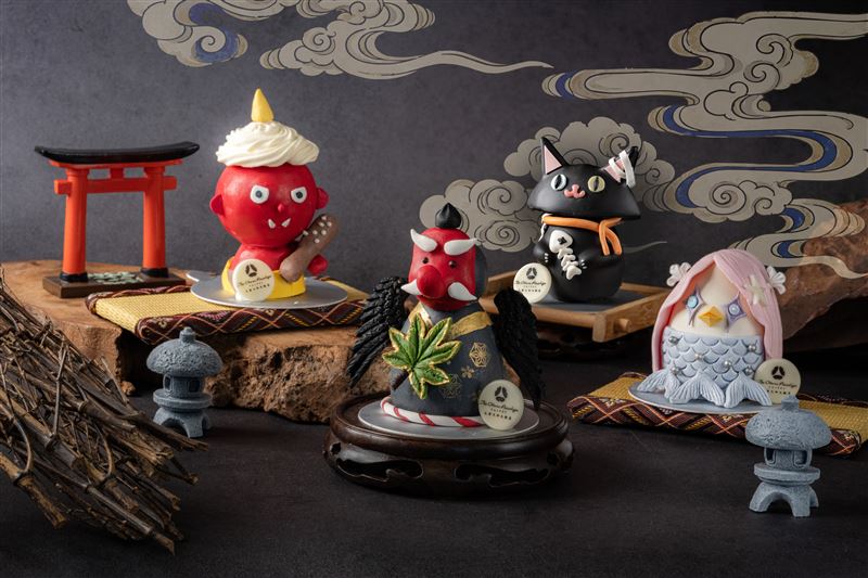 西洋萬聖節即將到來,日本妖怪現身大倉久和大飯店The Nine烘焙坊。(圖/飯店旅宿業者提供)