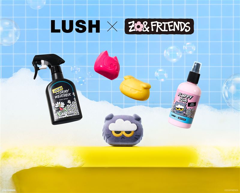 LUSH與ZO&FRIENDS攜手推出限定聯名系列。(圖/品牌業者提供)