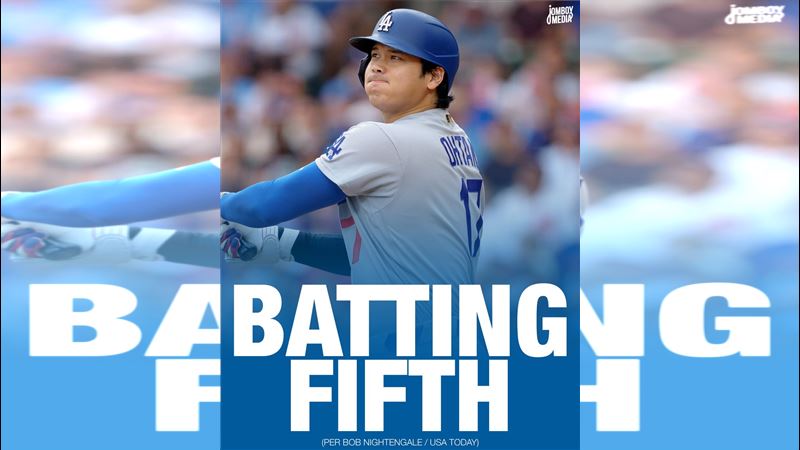 國聯分區系列賽G3大谷翔平遭調降至第5棒。(圖/翻攝自X平台@TalkinBaseball_)