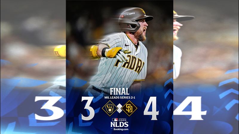 國聯分區賽G3教士以4:3擊敗釀酒人。(圖/翻攝自X平台 @mlb)