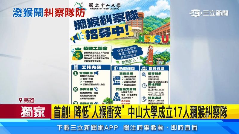 校方祭出獼猴糾察隊應對