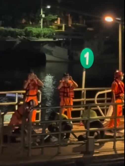 新北市淡水漁人碼頭發生溺水事件。(圖/網友jawlle391uj授權提供)