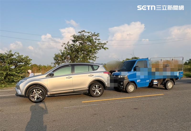 水產行二代遭伺機追撞，製造車禍後下車，嫌犯趁機近身持刀襲擊。（圖／民眾提供）