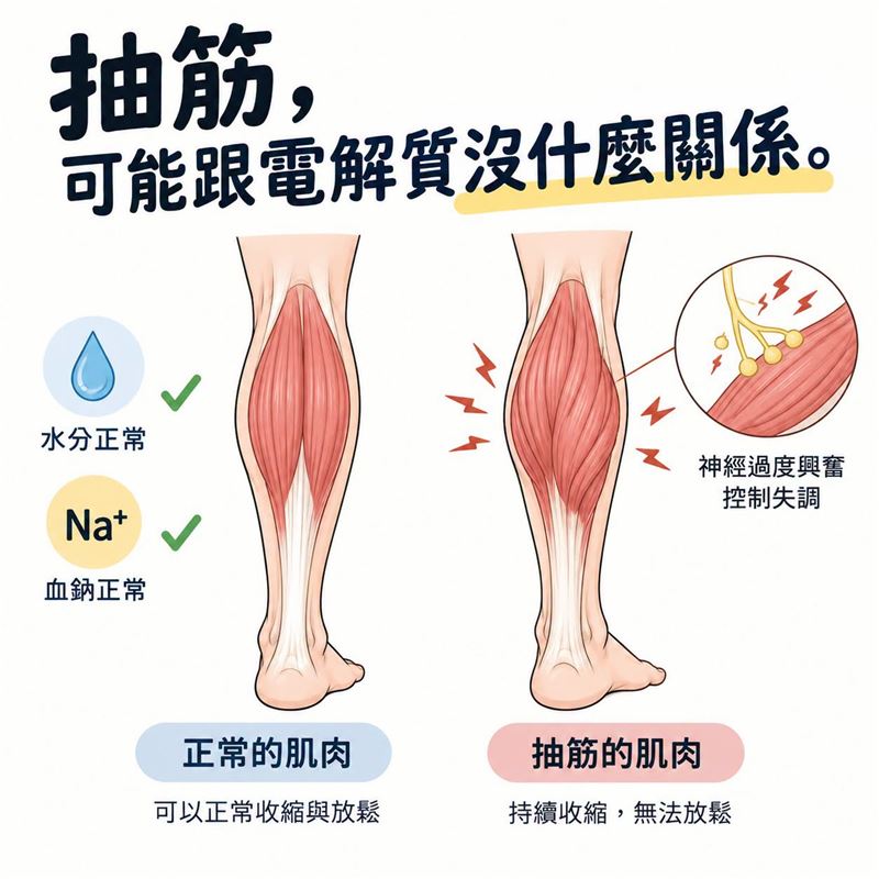 研究發現，運動抽筋可能跟電解質沒什麼關係。(圖／取自「一分鐘健身教室」)