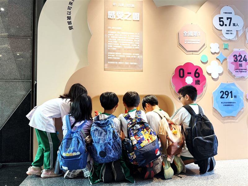 親子可在大型繪本中取下磁吸圖卡,一起找一找、數一數,發現藏在圖卡下的提問。(圖/新北市政府提供)
