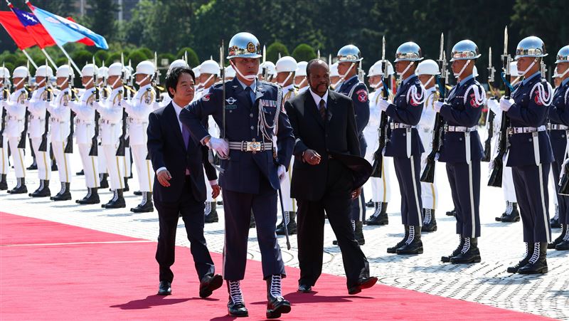 史瓦帝尼國王第20次訪台　賴清德軍禮歡迎