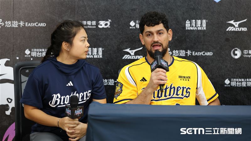 中職37年季後挑戰賽G1,中信兄弟先發投手勝騎士出席賽後記者會。(圖/記者劉彥池攝影)