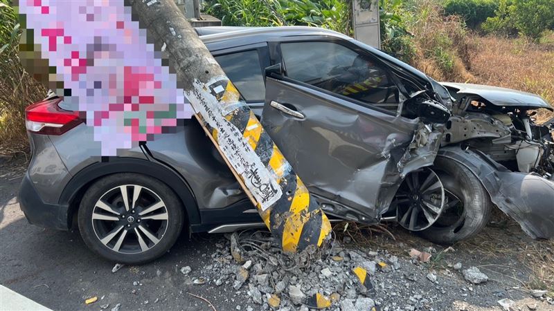 嘉義縣中埔鄉富和路昨天(9日)下午發生嚴重車禍。(圖/翻攝畫面)