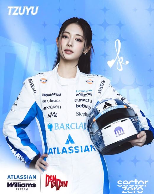周子瑜近期宣布跨足F1賽車與動漫領域。(圖/翻攝自IG @williamsf1team)