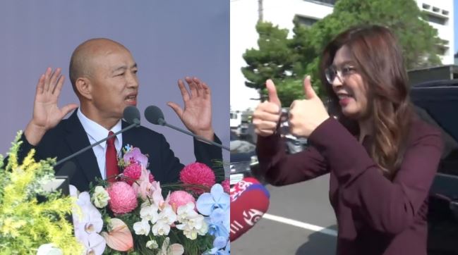 鄭麗文大讚韓國瑜「講得好」。(組合圖/記者鄭孟晃攝影,翻攝畫面)