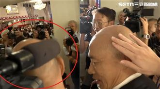 韓國瑜被敲到頭！笑喊：你民進黨派來的？