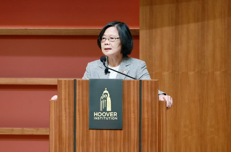 前總統蔡英文訪問舊金山一週，在史丹佛大學與國防科技人士和西岸主流決策者對話。（蔡英文辦公室提供）（圖／中央社）