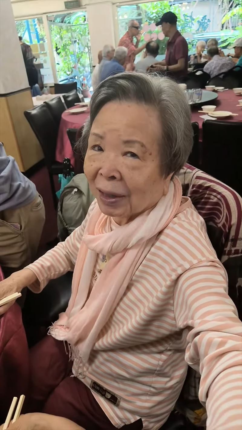 90歲梅芳近況曝光。(圖/翻攝自陳凱倫臉書)
