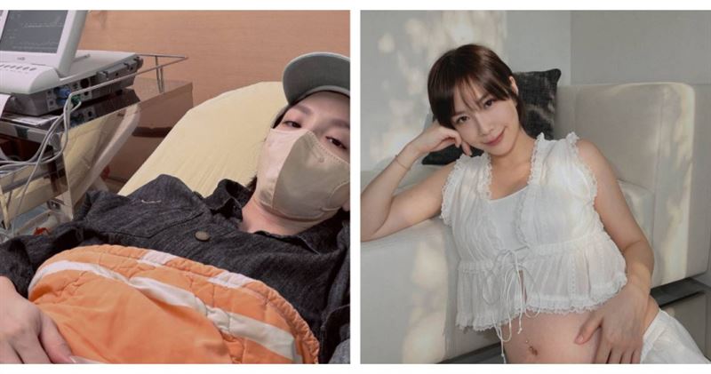 王嫚萱懷雙胞胎女兒已滿31週,日前凌晨突然出血,緊急趕往醫院檢查。(圖/翻攝自臉書,王嫚萱(湘瑩))