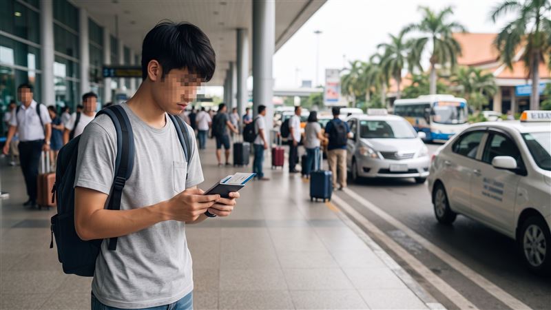 嘉義21歲許姓役齡男子,去年申請短期出境柬埔寨,逾期未歸;市公所多次發函催告,母親也通知兒子該返國接受徵兵;許男都不理會,今年回國被依法送辦。(示意圖/AI製圖)
