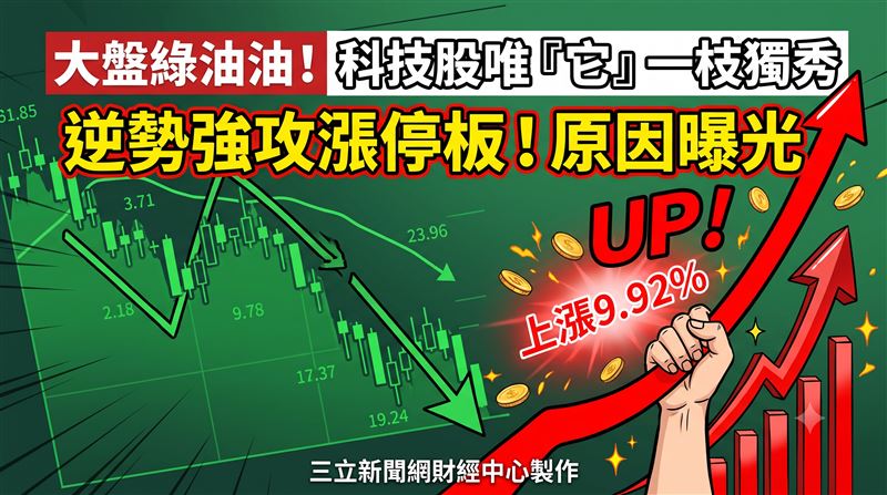 台股12日開盤重挫逾500點,台積電開盤大跌40元,但在大盤與費半齊跌下,和碩盤中逆勢亮燈漲停,表現搶眼。(圖/AI製圖)