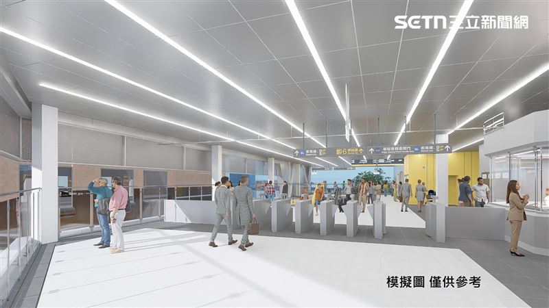 環狀線板橋站新增出入口內部模擬圖。（圖／新北捷運局提供）