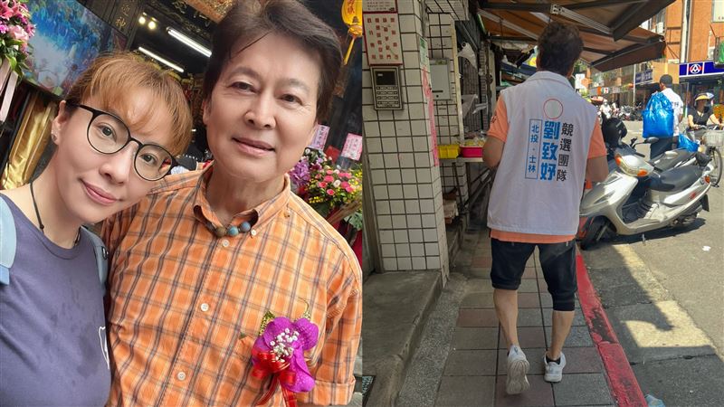 73歲劉尚謙戴護膝陪拜票　劉致妤感性發聲