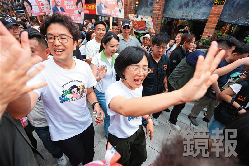 綠營強打「洋流慧聚,雙北雙贏」口號,拚贏回北二都執政權。(圖/鏡報)