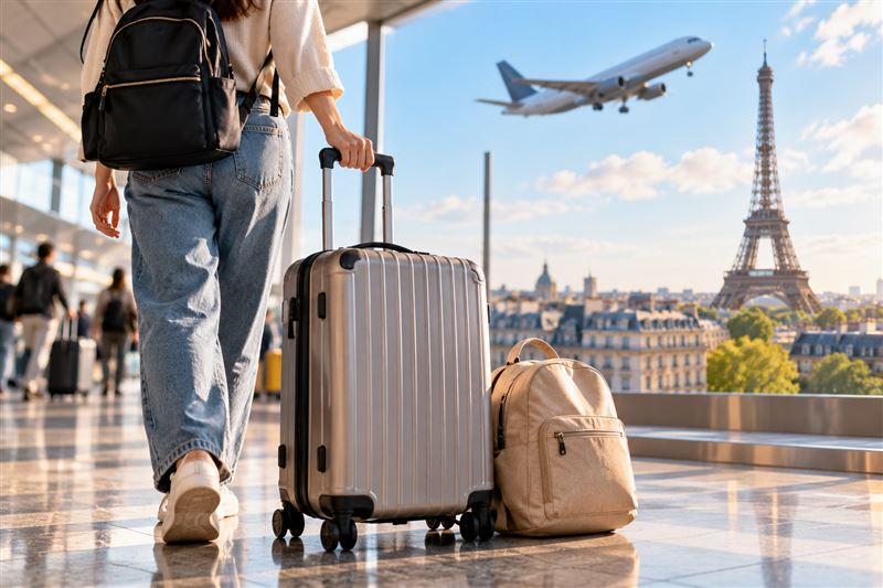 華航、長榮及星宇航空現行規定,原本就提供免費手提行李及個人物品額度,旅客只要符合各家航空公司的尺寸及重量限制,即可攜帶登機箱與隨身小包上機,訂票時也能查詢相關行李資訊。(圖/AI生成)