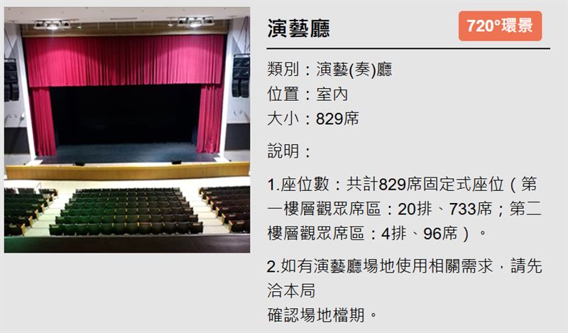 金門縣文化局網站載明「如有演藝廳場地使用相關需求,請先洽本局確認場地檔期」。(圖/翻攝自金門縣文化局官網)