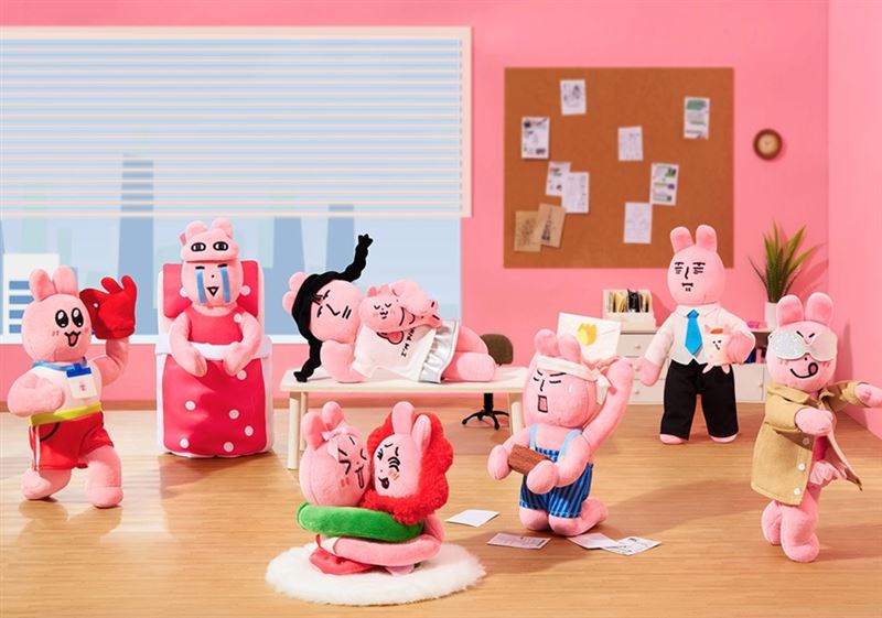 粉紅兔子-超精神的一周OOTD系列毛絨盲盒。(圖/品牌業者提供)