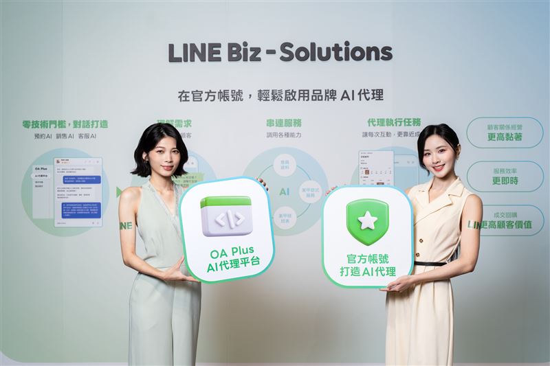 LINE官方帳號邁入AI代理時代,未來能在LINE官方帳號,輕鬆啟用AI代理。(圖/LINE提供)