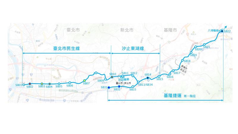 基隆捷運路網圖。(圖/新北捷運局提供)