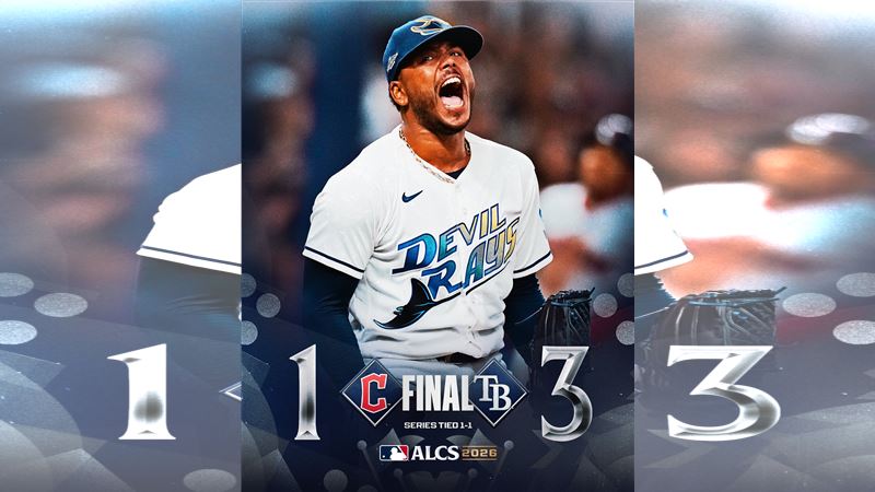 光芒先發投手培若塔(Freddy Peralta)是美聯冠軍賽G2致勝功臣。(圖/翻攝自MLB推特)