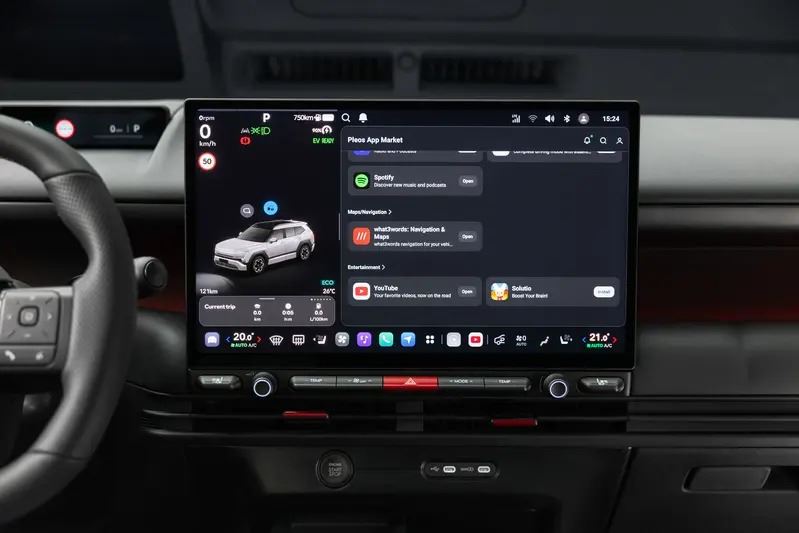 Pleos Connect車載系統，可選17吋中央螢幕。（圖／翻攝Hyundai網站）