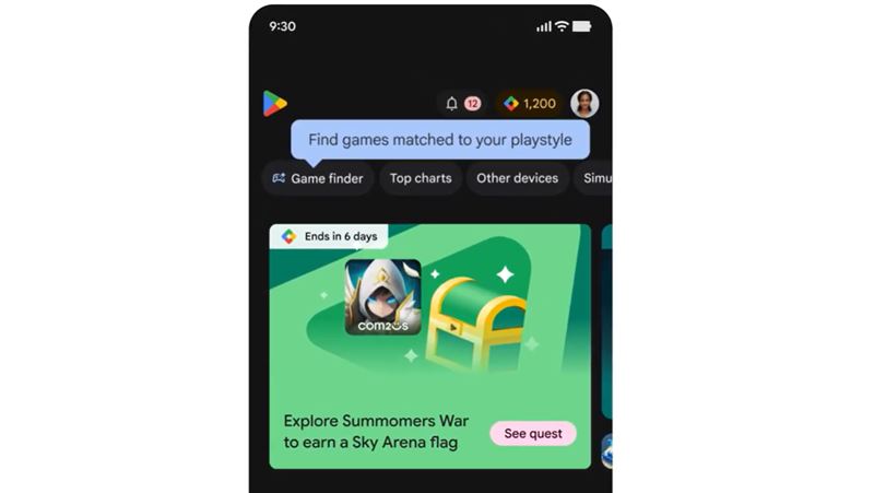 Google Play 推出的新功能「Game Finder」 ,結合 Google Play 的遊戲資料庫與全球超過 12 億名龐大社群玩家的力量,讓使用者輕鬆找到符合自己口味與遊玩風格的遊戲。(圖/Google提供)
