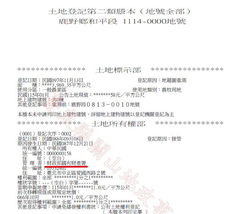 鹿野南四路疑以公帑拓寬延伸至私人渡假旅館基地,林參天要求縣府、公所及國產署公開說明。(圖/台東縣議員林參天提供)
