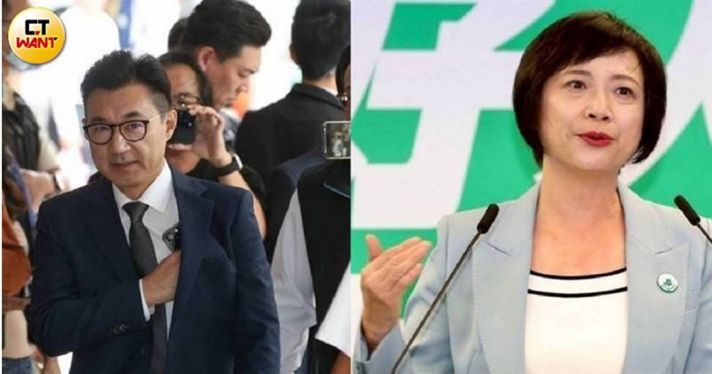 台中市長國民黨候選人江啟臣(左)、民進黨候選人何欣純(右)