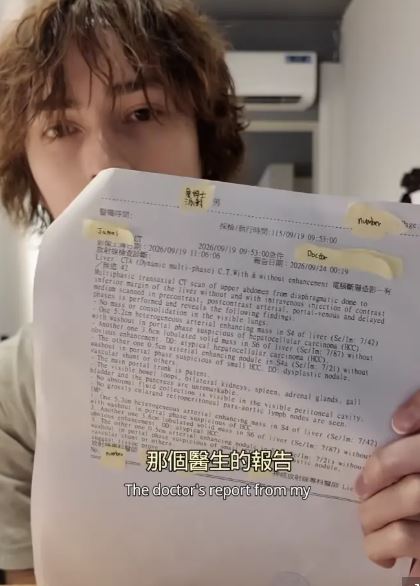 詹姆士首度曬出英文版檢查報告。(圖/翻攝自IG)